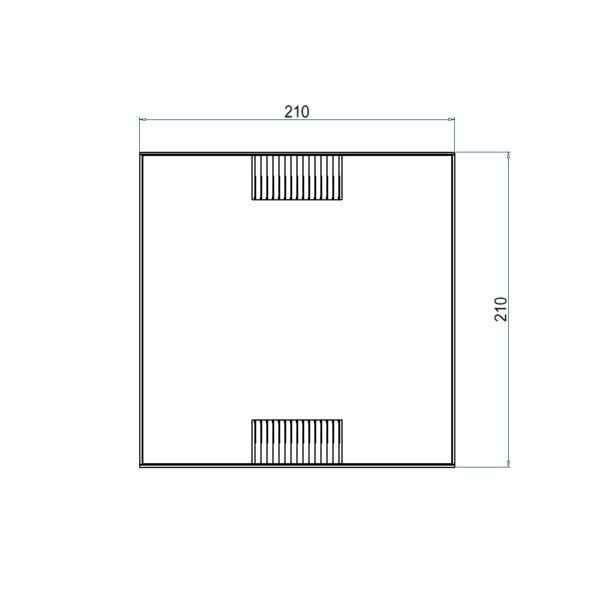 Produktbild UBD 210 203  -  Unterflur-Bodendose UBD 210 inkl. belegtem Deckel aus Chromstahl, geschliffen, und 2 Bürstenauslässe